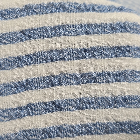 {Jane + Delancy} Women's Blue and White Striped Ruffled Sleeves Buttoned Top - Picture 11 of 14